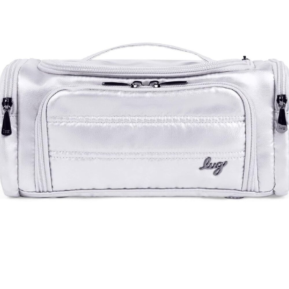 Lug Trolley Cosmetic Case- Silver Metallic- Full Size - New with Tags